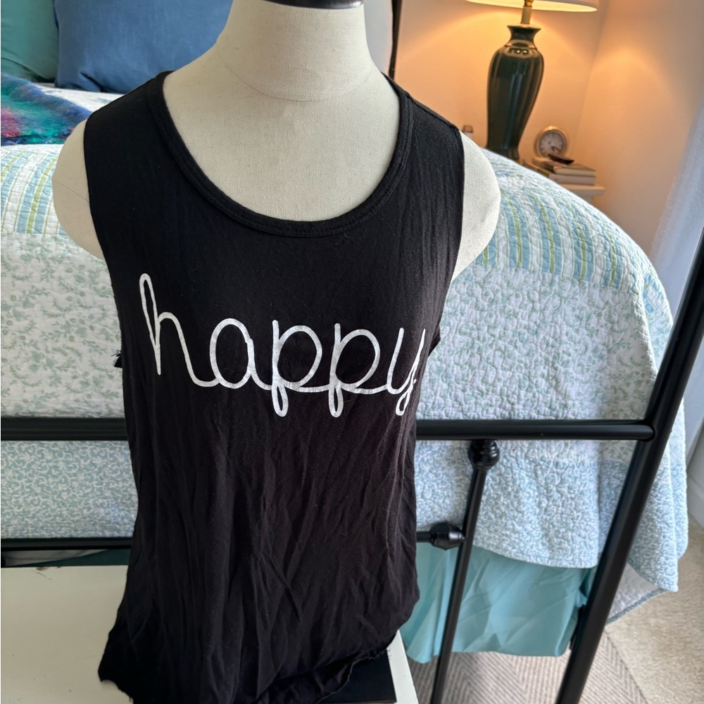 Cute HAPPY Tee over tank!